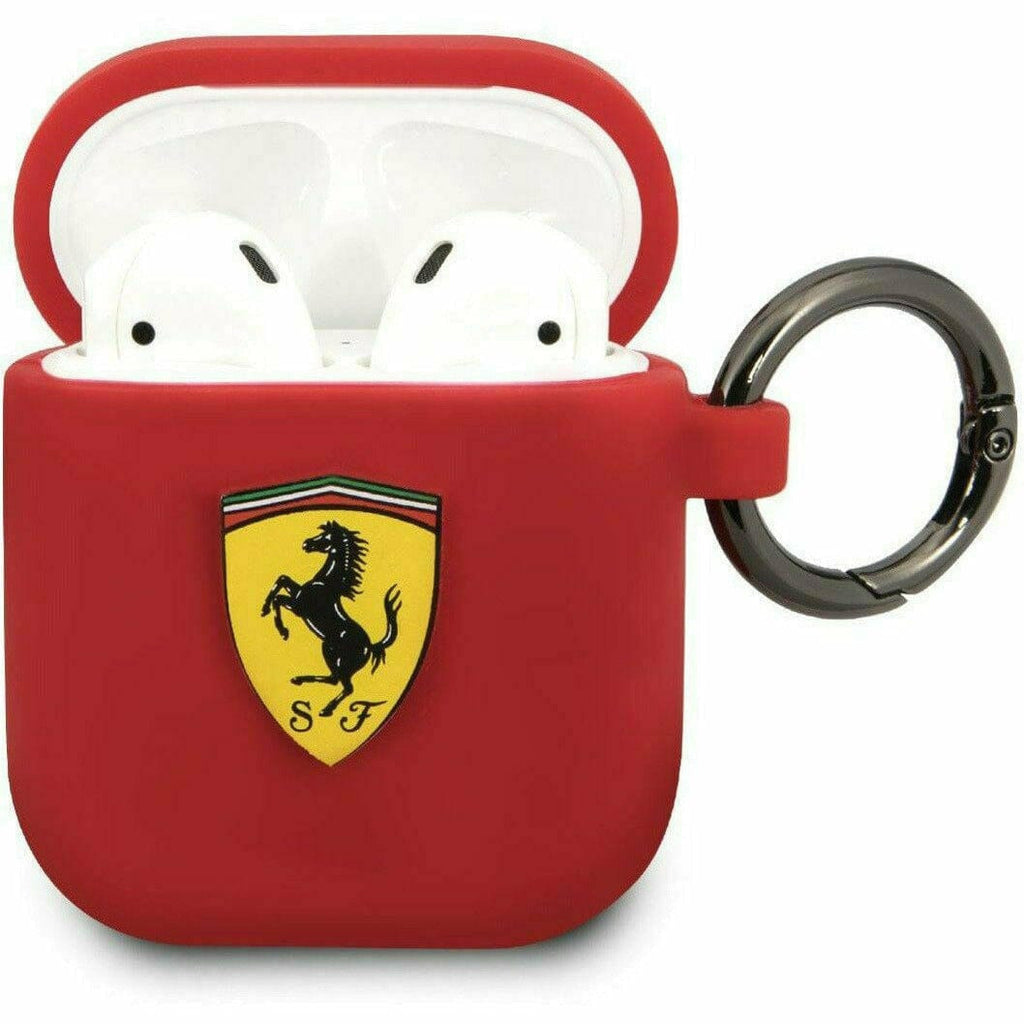 Scuderia Ferrari SILICONE CASE COVER FOR AIRPODS WITH RING Phone Cases Brown