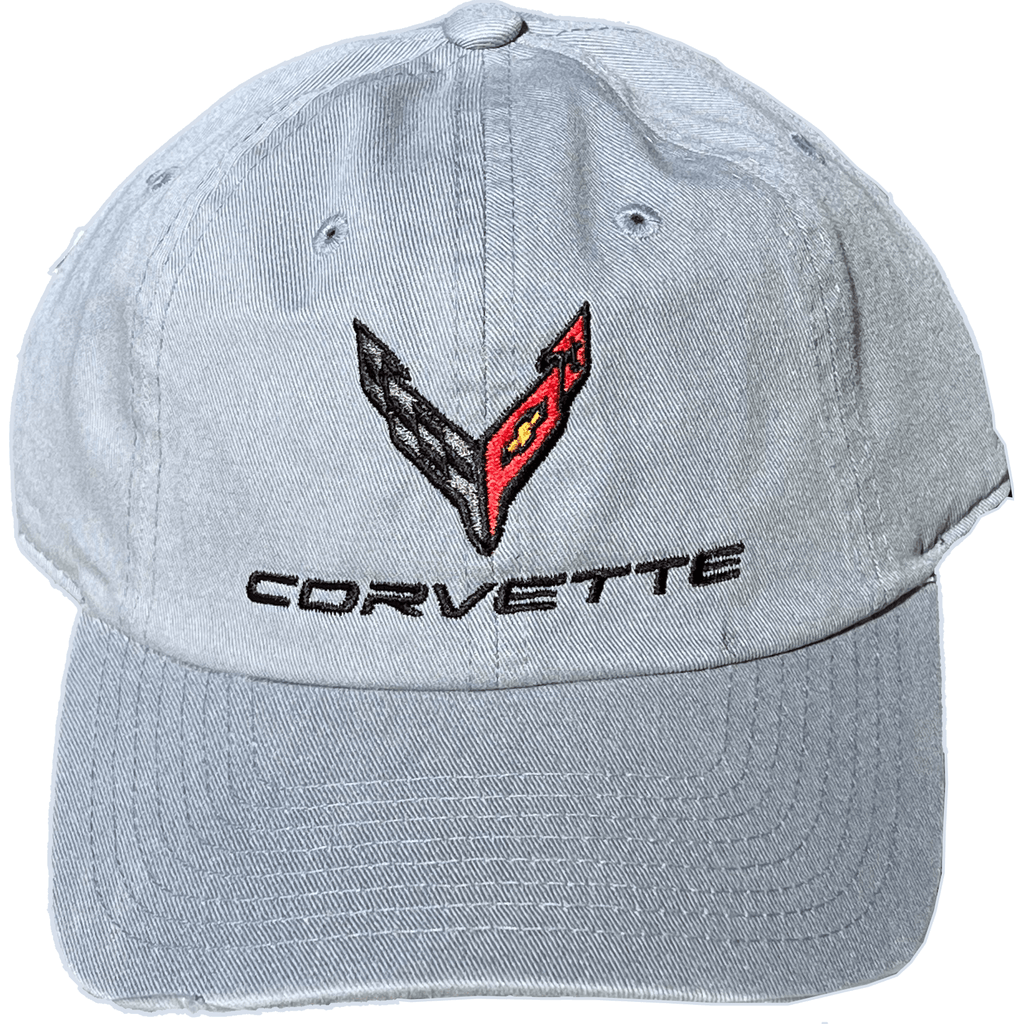 Corvette C8 Logo Baseball Hat Hats Gray