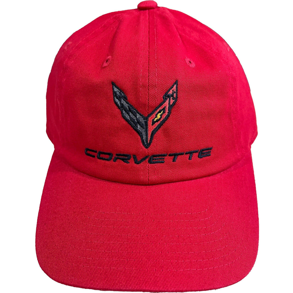 Corvette C8 Logo Baseball Hat Hats Firebrick