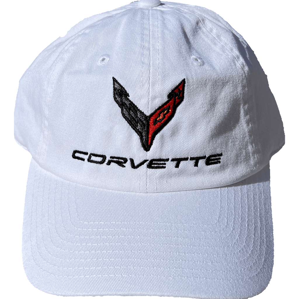 Corvette C8 Logo Baseball Hat Hats Light Gray