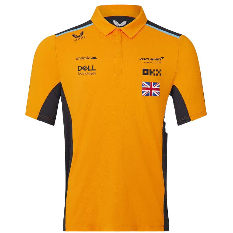 McLaren F1 Men's 2023 Lando Norris Team Drivers Polo - Papaya Polos McLaren-Castore 