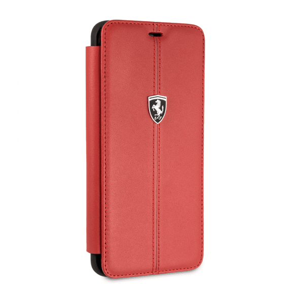 FERRARI GENUINE RED LEATHER HERITAGE BOOKSTYLE CASE Phone Cases Maroon