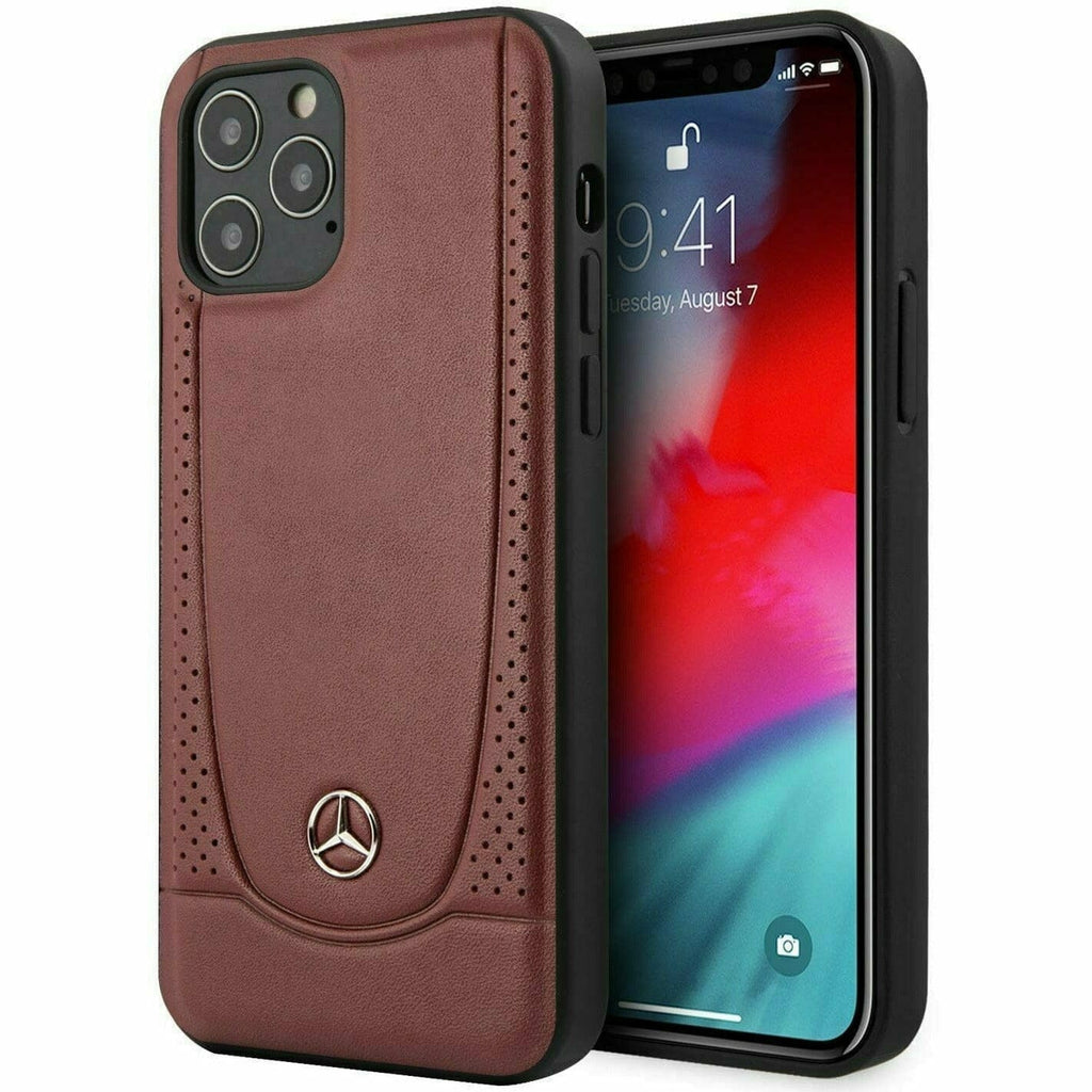 Mercedes-Benz AMG Petronas Leather Black/Red Perforated Urban Collection - iPhone 13 Phone Cases Dim Gray