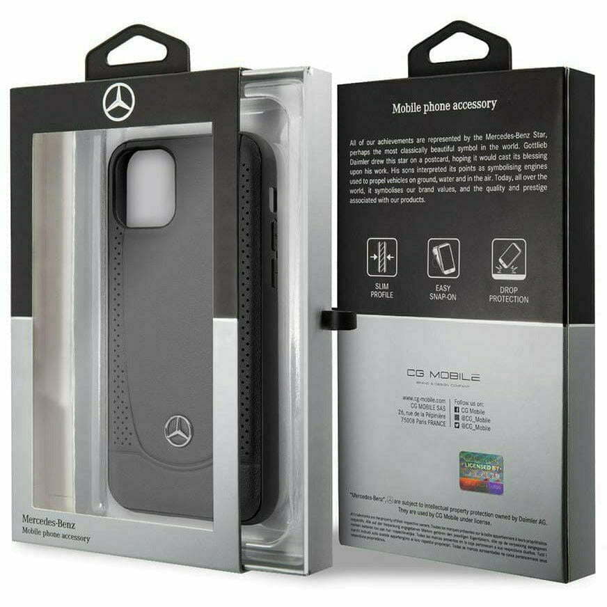 Mercedes-Benz AMG Petronas Leather Black/Red Perforated Urban Collection - iPhone 13 Phone Cases Dim Gray