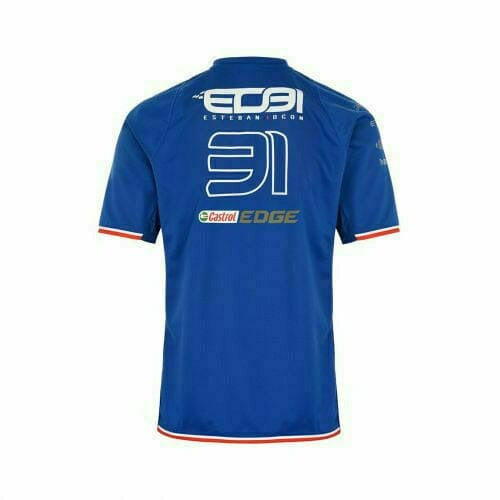 Alpine Racing F1 2022 Men's Team Esteban Ocon T-Shirt - Polyester Blue T-shirts Dark Slate Blue