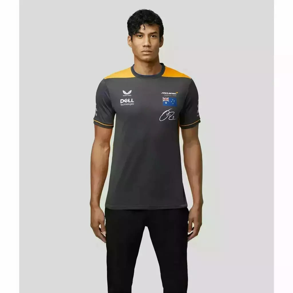 McLaren F1 Men's 2022 Daniel Ricciardo Team Drivers Polo Shirt - Papaya/Phantom Polos Dark Slate Gray