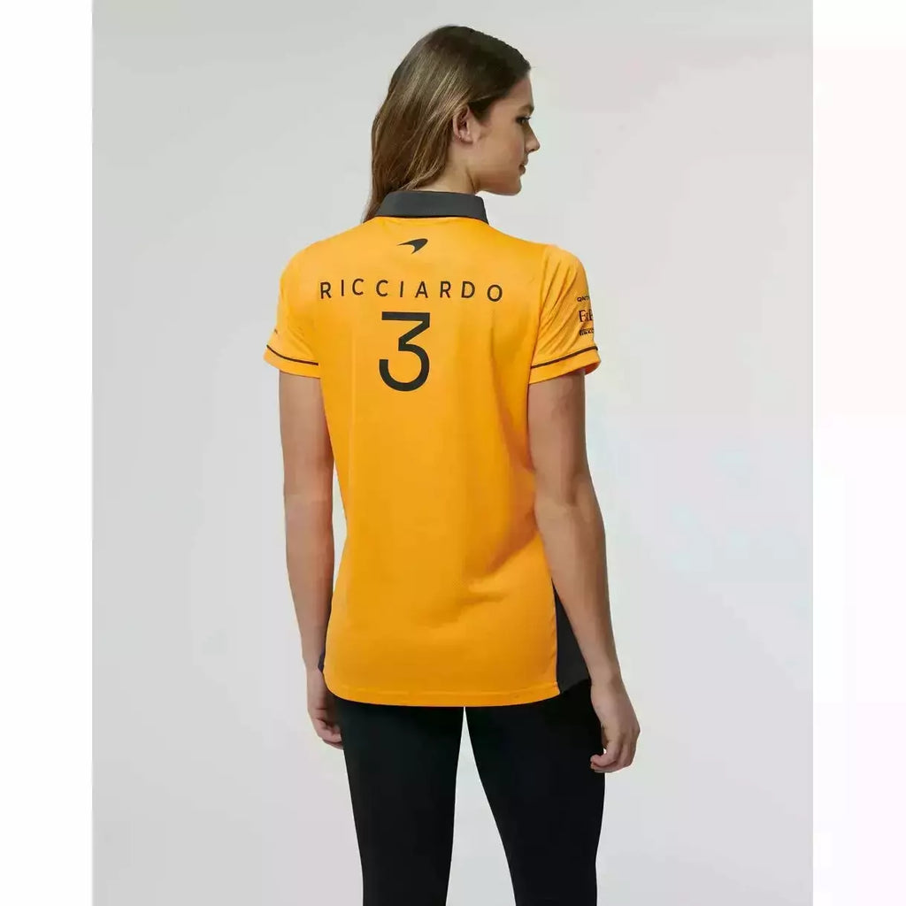 McLaren F1 Women's 2022 Daniel Ricciardo Team Drivers Polo Shirt- Papaya/Phantom Polos Light Gray