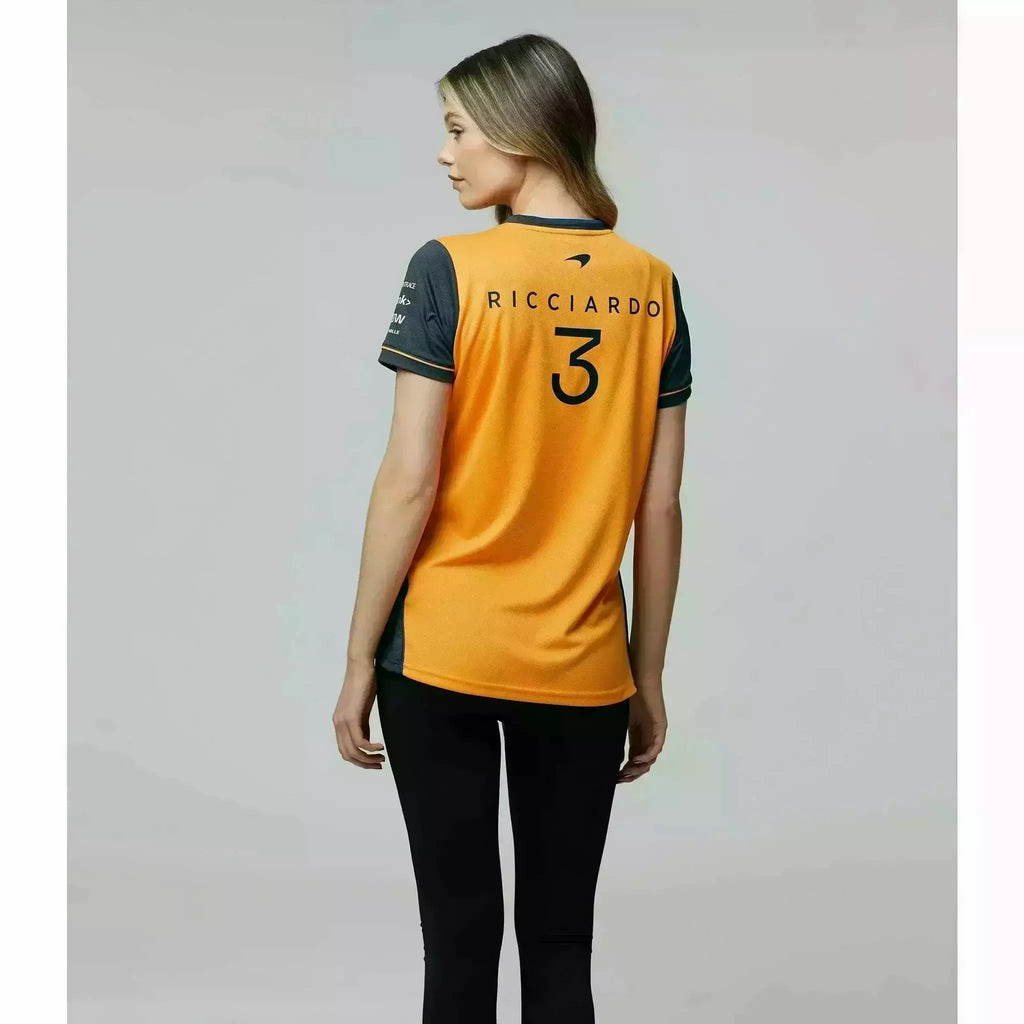 McLaren F1 Women's 2022 Daniel Ricciardo Team Replica Set Up T-Shirt- Papaya/Phantom T-shirts Gray