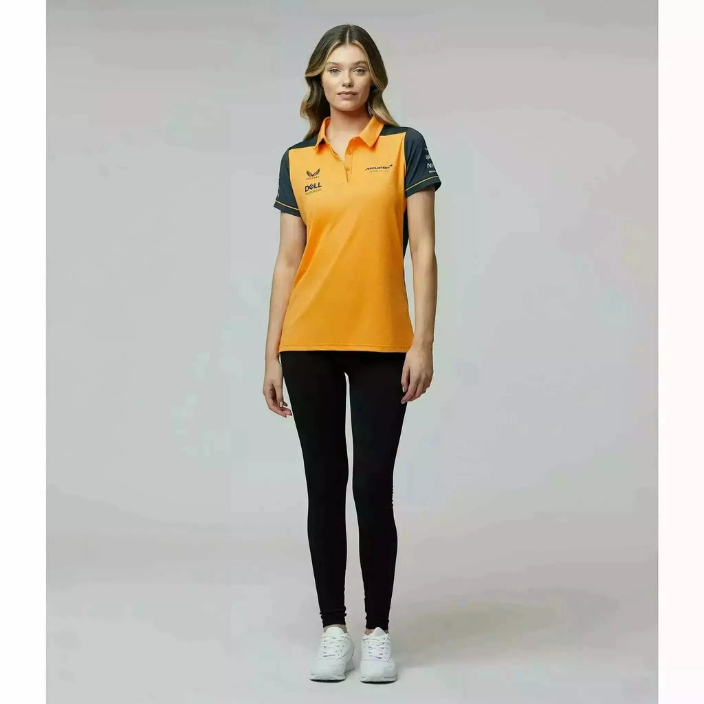 McLaren F1 Women's 2022 Team Polo Shirt- Papaya/Phantom Polos Gray