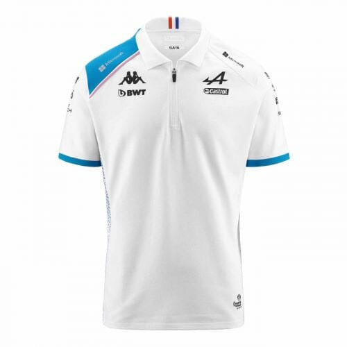 Alpine Racing F1 2023 Men's Team Polo Shirt - Black/White/Blue Polos Alpine S White 