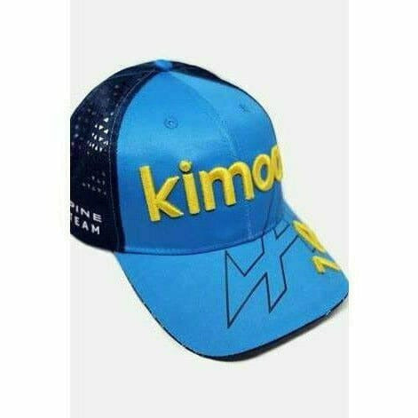 Alpine Racing F1 2021 Kimoa Team Fernando Alonso Spain GP Hat - Blue Hats Steel Blue