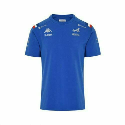 Alpine Racing F1 2022 Men's T-Shirt -  Cotton Blue/Black T-shirts Dark Slate Blue