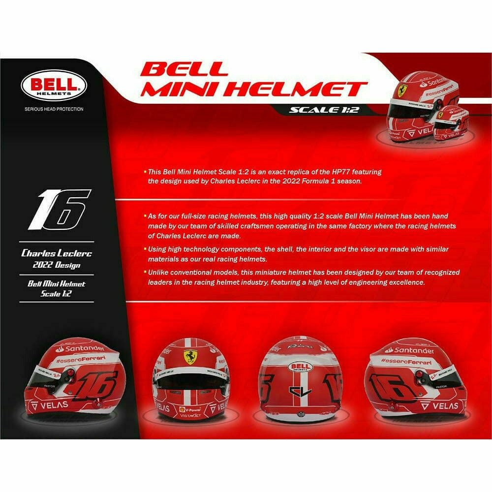 Scuderia Ferrari F1 Charles LeClerc 2022 1:2 Scale Helmet Helmets Black