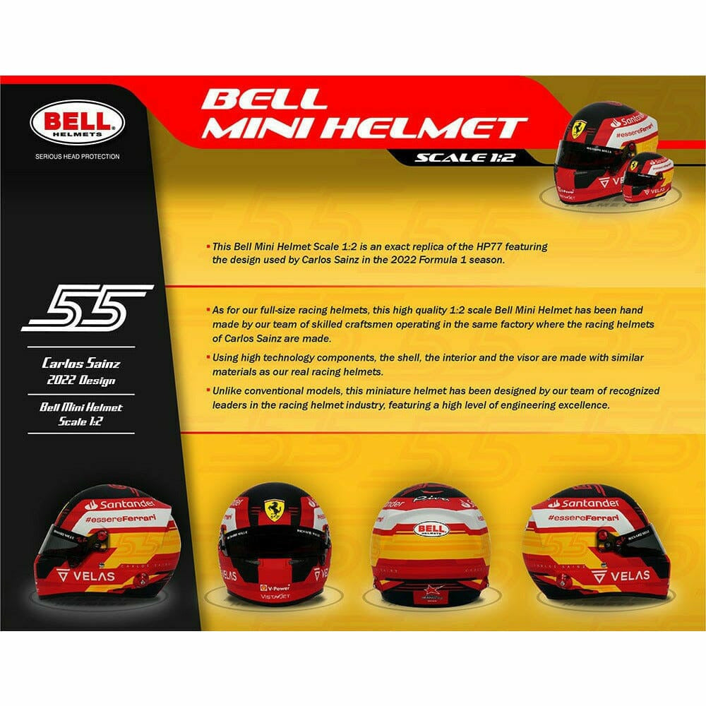 Scuderia Ferrari F1 Carlos Sainz 2022 1:2 Scale Helmet Helmets Black