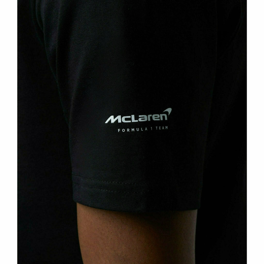 McLaren F1 Special Edition Monaco GP Men's Lando Norris #4 Driver T-Shirt - Black/Blue/Orange T-shirts Black