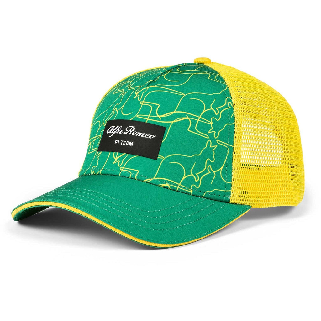 Alfa Romeo Racing F1 Australia Boonie Trucker Hat- Green Hats Light Goldenrod