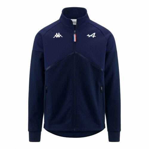 Alpine Racing F1 Men's Team Full Zip Fleece Pullover - Dark Grey/Blue Sweatshirt Alpine S Blue 