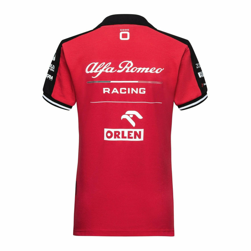 Alfa Romeo Racing F1 2021 Women's Team Polo Shirt - Red Polos Firebrick